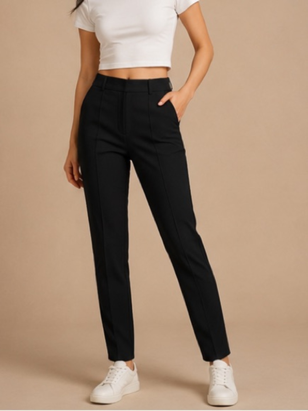 APT 9 Brynn Black Slim Ankle Pants Women’s Size 6 Career Stretch
